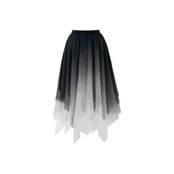 SOON FLOWER Casual Long Skirts Women's Black White Gradient