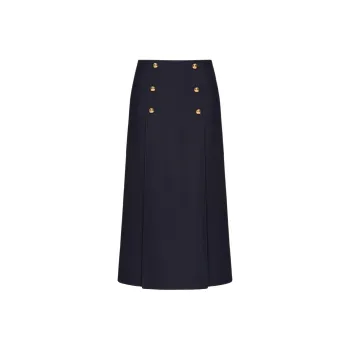 Valentino Button Detailed High-Rise Midi Skirt