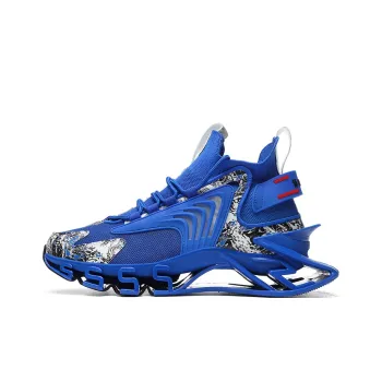 AMICNIEGD Abrasion Resistant Balance Height Increasing High Top Casual Shoes Men's Blue