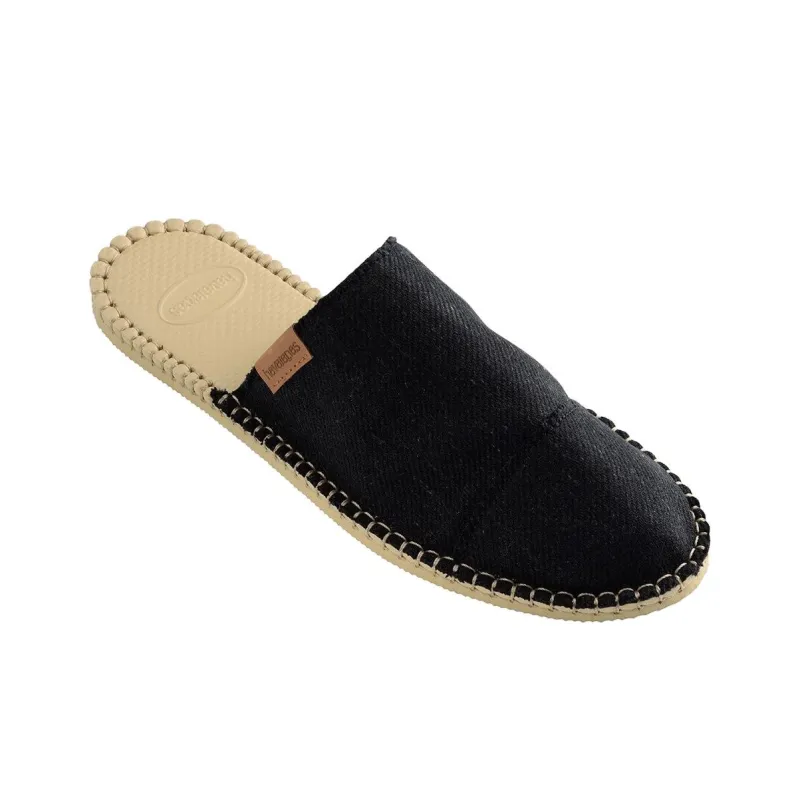 Havaianas Rubber Sole Abrasion Resistant Closed Toe Slippers Unisex Black-1
