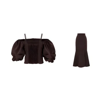 SLY Two Piece Skirt Sets Women's Brown