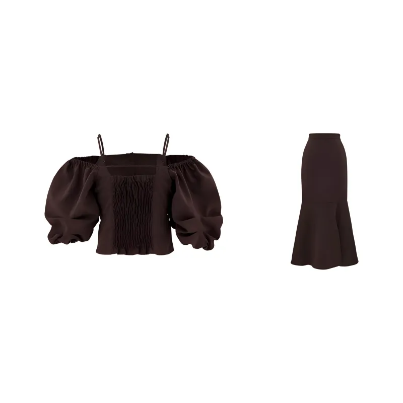 SLY Two Piece Skirt Sets Women's Brown-0