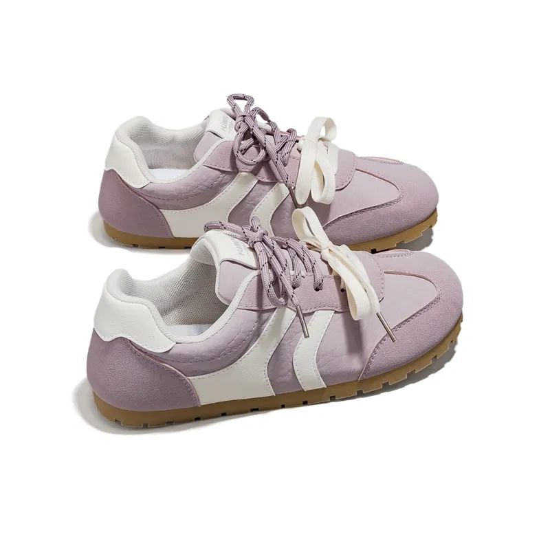 HUANQIU Slip Resistant, Lightweight, And Breathable Low Top Skateboard Shoes Women's Purple-3