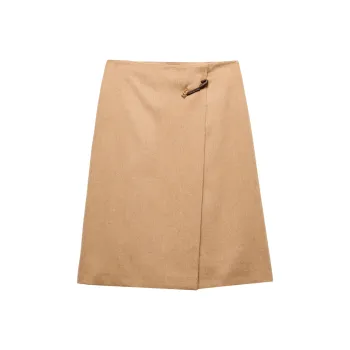 PRADA FW24 Casual Long Skirts Women's Camel