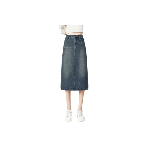 TOUCH Casual Long Skirt Women's Dark Blue