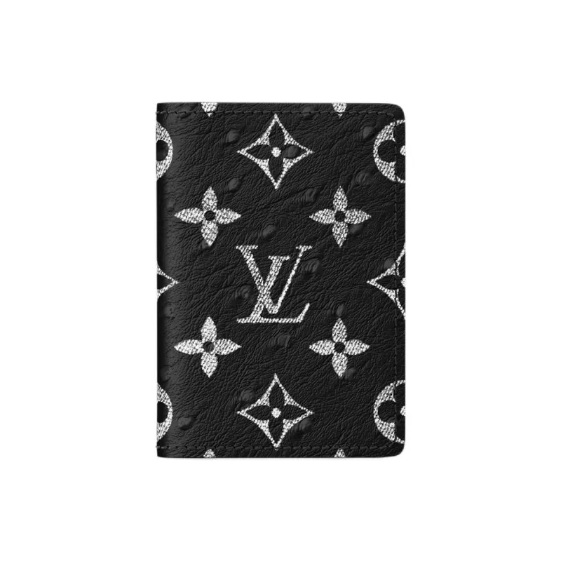 LOUIS VUITTON Leather Card Holder Men's Black-0