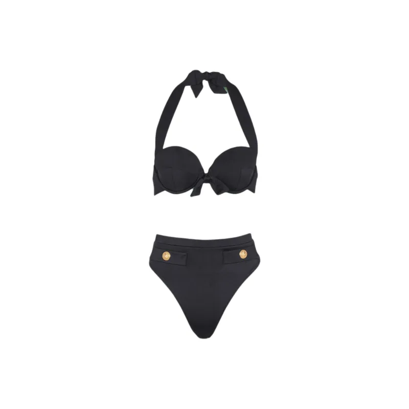 BALMAIN Embossed buttons Bikini-0