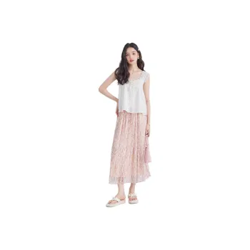 DEAR DEER PUFF Casual Long Skirt Women's Pink