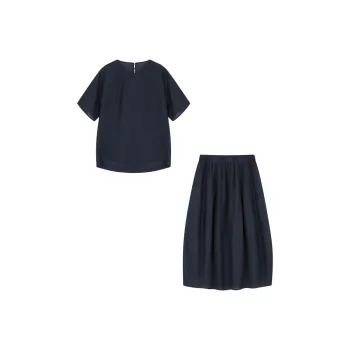 IHIMI Skirt Set Women's Navy Blue