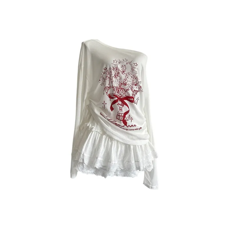 IQC Skirt Set Women's White Two Piece Set-0
