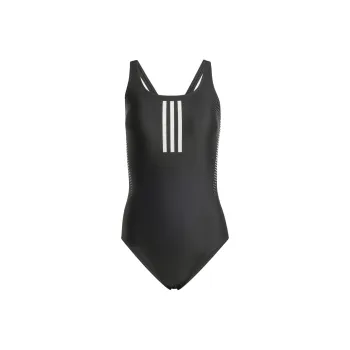 Adidas 3 Stripes Graphic V Back Swimsuit One piece Swimsuit Women's Black