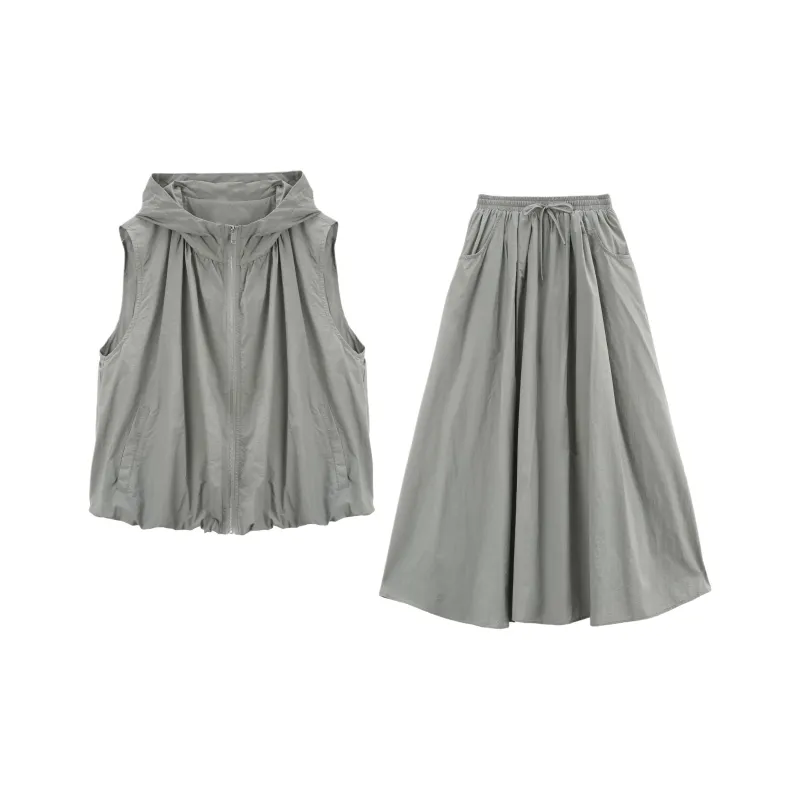 A Paradise For Awakening Skirt Set Women's Gray-0