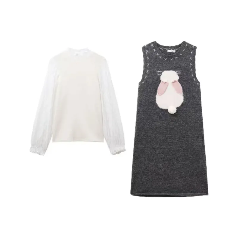 PUREIDOL Skirt Set Women's White/Gray-0