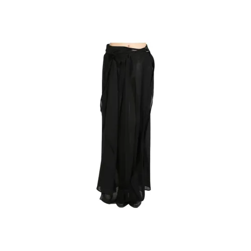 Ann Demeulemeester Norell Long Pleated Wrap Skirt 'Black'