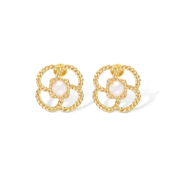 BAODEYI 18K Gold Plated Copper Stud Earrings Unisex