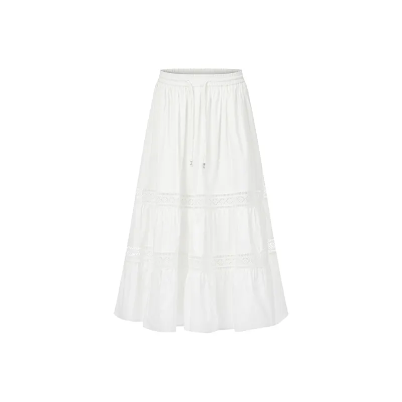 RARE Casual Long Skirts Women's White-0