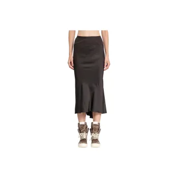 RICK OWENS A-line Bias Midi Skirt