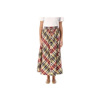 Polo Ralph Lauren Plaid Drawstring Maxi Skirt