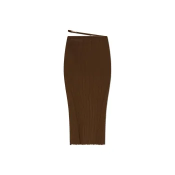 Jacquemus La Jupe Pralù Scallop Hem Midi Skirt