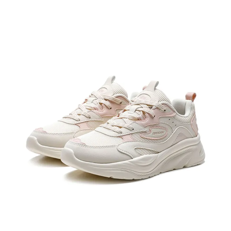 QIAODAN Dry Anti Slip Wear Resistant Low Top Casual Shoes Women's Beige Pink-2