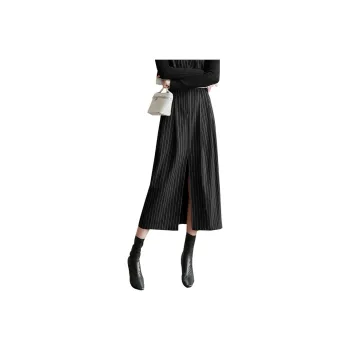 Cypress House Casual Long Skirt Women's Black Stripes