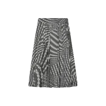 TORY BURCH Pleated Silk Midi Skirt