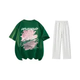 Clothing Set (Jasper T-Shirt+White Heather Gray Casual Pants)