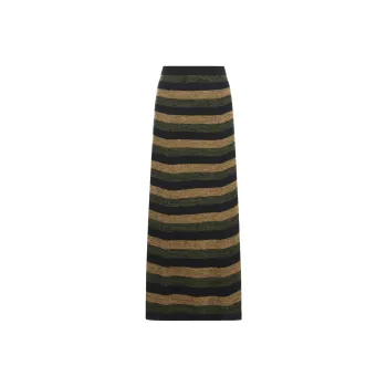 GANNI Striped Ribbed Maxi Skirt