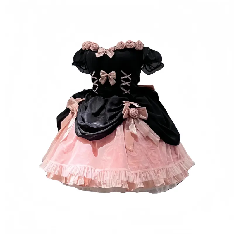 OUTDOORPRINCE Lolita Fashion Women's Black Pink-0