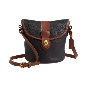 COACH Vintage Shoulder Bag Mini Women's Black Saddle