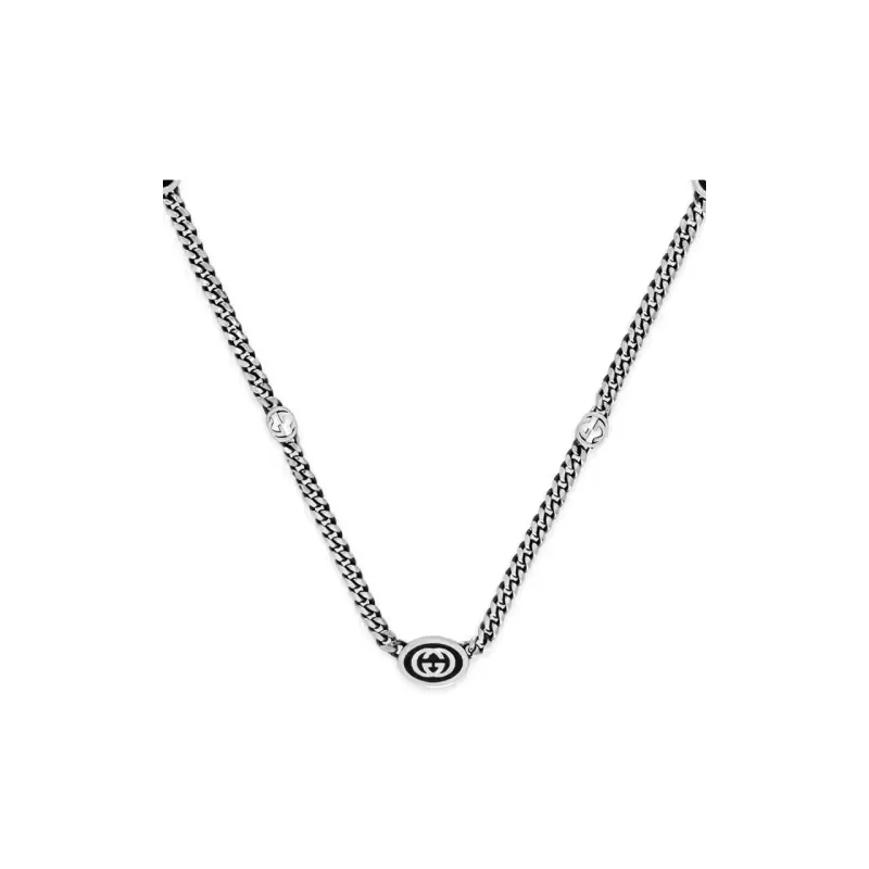 GUCCI Classic Double G Necklace Collection 925 Sterling Silver Necklaces Women's-1