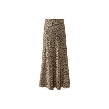 3COLOUR Casual Long Skirt Women's Coffee Gold
