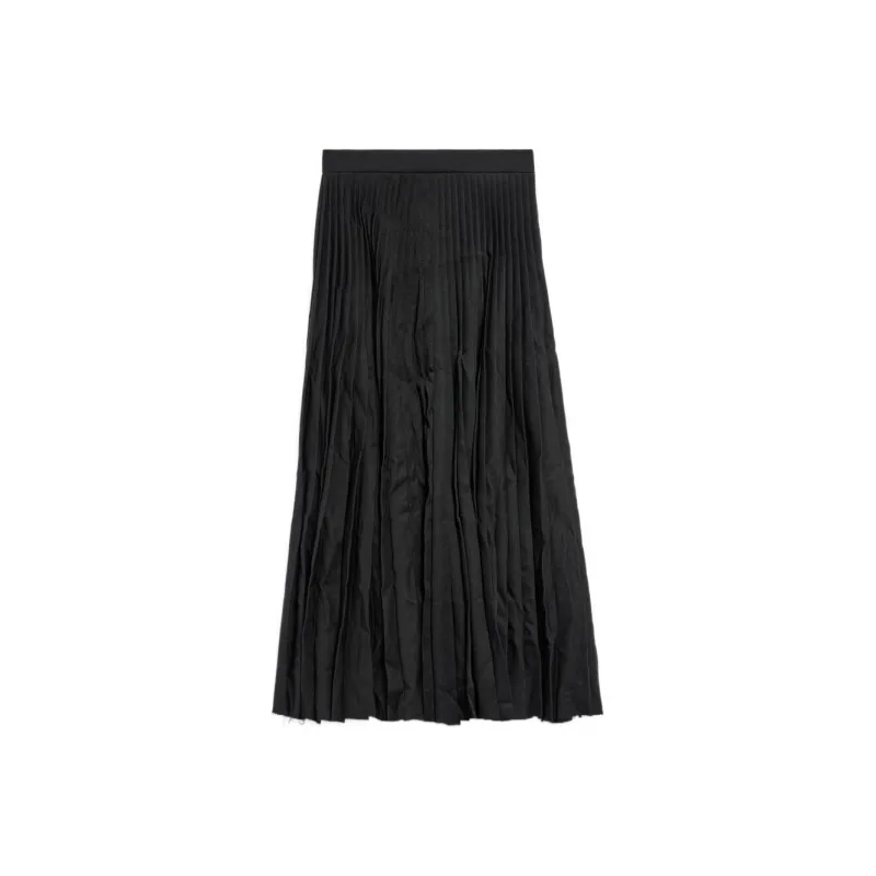 Balenciaga Creased Pleated Midi Skirt-0
