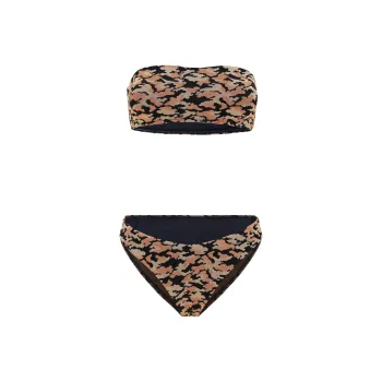 Zimmermann Waverly Textured Strapless Bikini Set