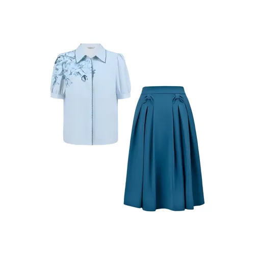DIFFIE RIEGER Skirt Set Women's Sky Blue
