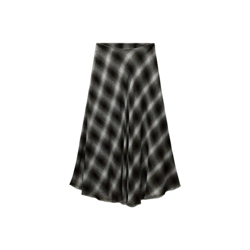 ZARA ZW Series Casual Long Skirts Women's Brown-0