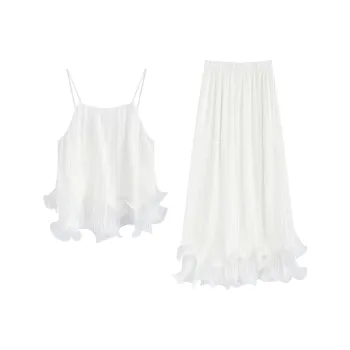 Garbege Skirt Set Women's White