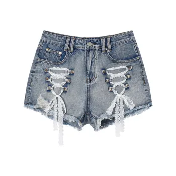EPTISON WOMAN Denim Shorts Women's Denim Blue