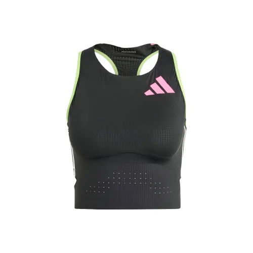Adidas ADIZERO running amp CROP TOP Sport Vests Women's Black