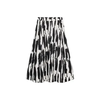 ZARA ZW Series Casual Long Skirt Women's White/Black