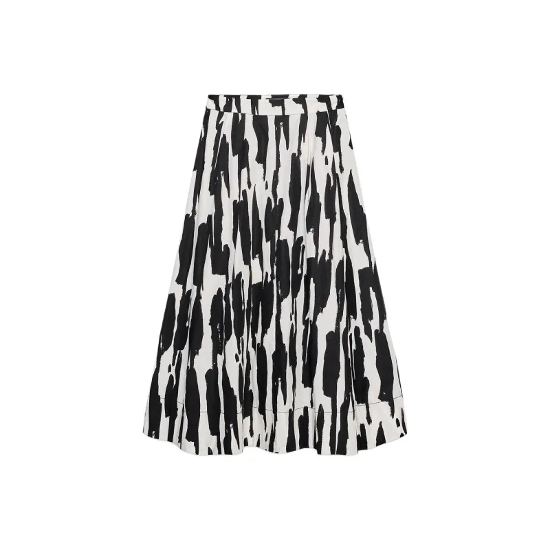 ZARA ZW Series Casual Long Skirt Women's White/Black-0