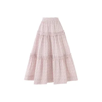 SOON FLOWER Half Length Long Skirt Women's Pink