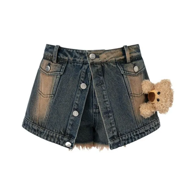 13 DEMARZO Denim Shorts Women's Dark Blue-2