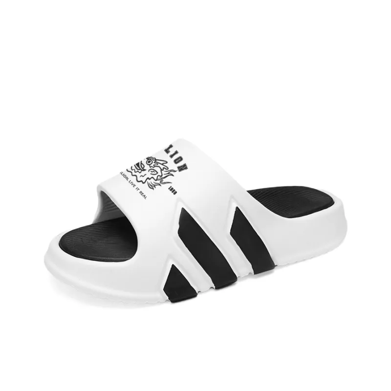 Tonlion Graffiti Slip Resistant Abrasion Resistant Slide Slippers Unisex-0