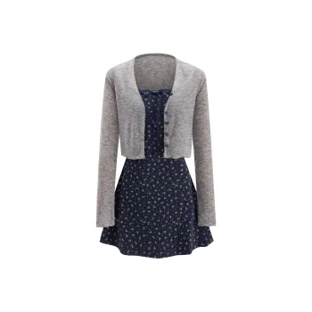 COMMA GIRL Skirt Set Women's Blue Floral