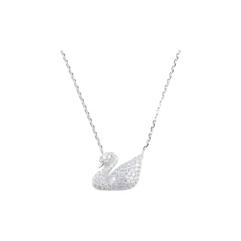 Swarovski Swan Swarovski Element, Rhodium Plated Necklaces Women's