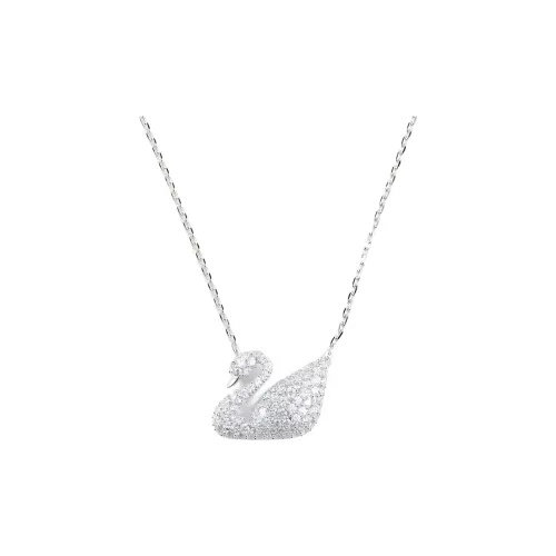 Swarovski Swan Swarovski Element, Rhodium Plated Necklaces Women's