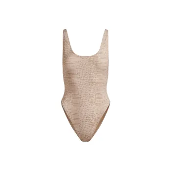Skims Swimsuit Collection One Piece Swimsuits Women's DUNE CROCODILE PRINT/Sand Dune Crocodile Print