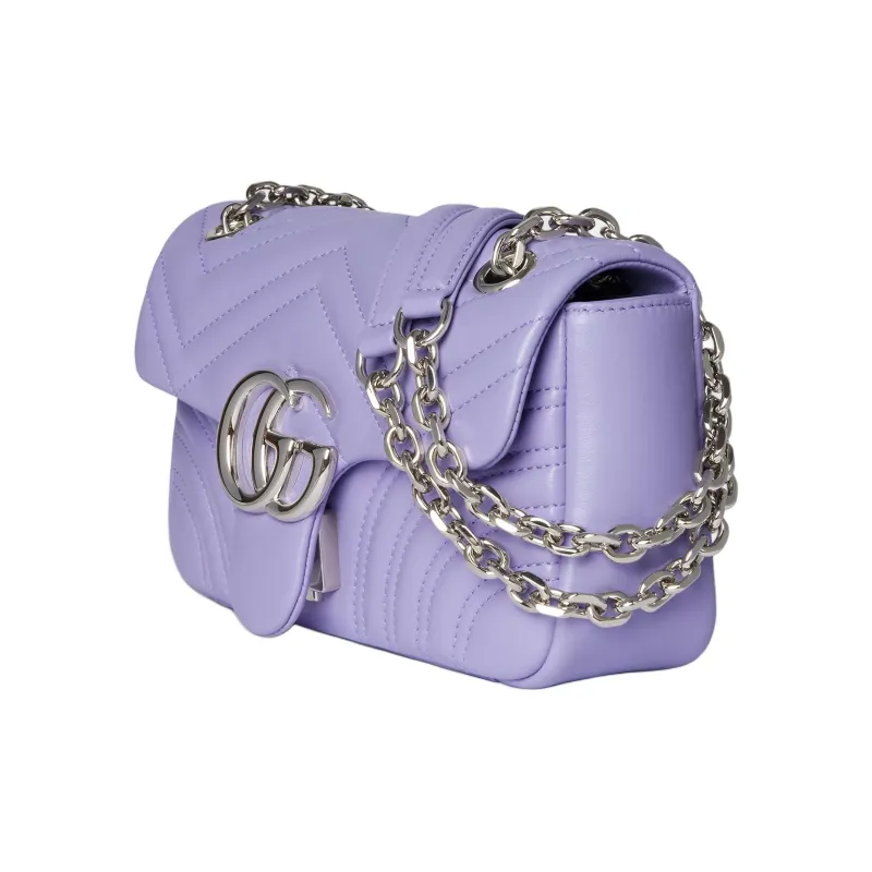 GUCCI GG Marmont Sheepskin Shoulder Bag Trumpets Women's Light Purple-1