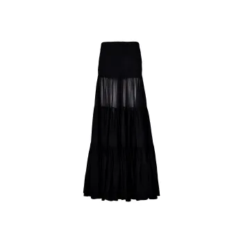 SAINT LAURENT Casual Long Skirt Women's Black